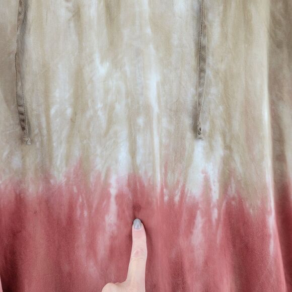 Bella Dahl Smoked Yoke Tunic Dress Flax Henna Ombre Size Small 100% Tencel - Picture 9 of 12